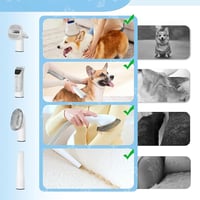 Pet Grooming Vacuum Kit – Quiet Suction, 5 Attachments for Shedding & Trimming, 2.3L Dust Bin for Dogs & Cats